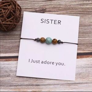 Sister Bracelet Natural Stone Blue Turquoise Family Bracelet Friendship